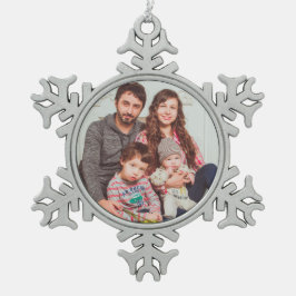 パーソナライズなピューターの雪片のオーナメント スノーフレークピューターオーナメント