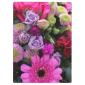 パーソナライズなピンクおよびすみれ色の花 クリップボード (裏面)