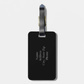 パーソナライズなピンクおよび黒い水玉模様の荷物のラベル ラゲッジタグ (裏面縦)