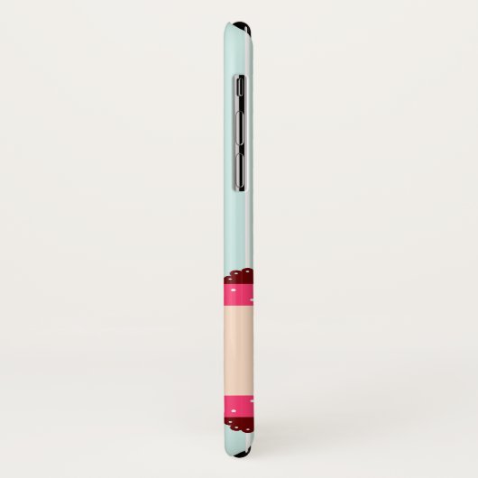 パーソナライズなピンクのカップケーキのミントの青の背景 Case-Mate iPhoneケース (裏面/左)