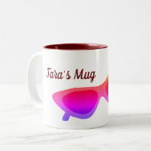 パーソナライズなピンクのサングラス ツートーンマグカップ (正面左)