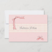 パーソナライズなピンクのチュチュはあなた/Notecardを感謝していしています ノートカード (正面)