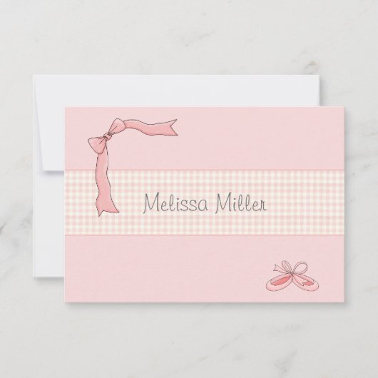 パーソナライズなピンクのチュチュはあなた/Notecardを感謝していしています ノートカード (正面)