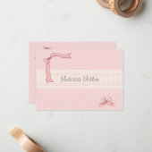 パーソナライズなピンクのチュチュはあなた/Notecardを感謝していしています ノートカード (正面/裏面インサイチュ)