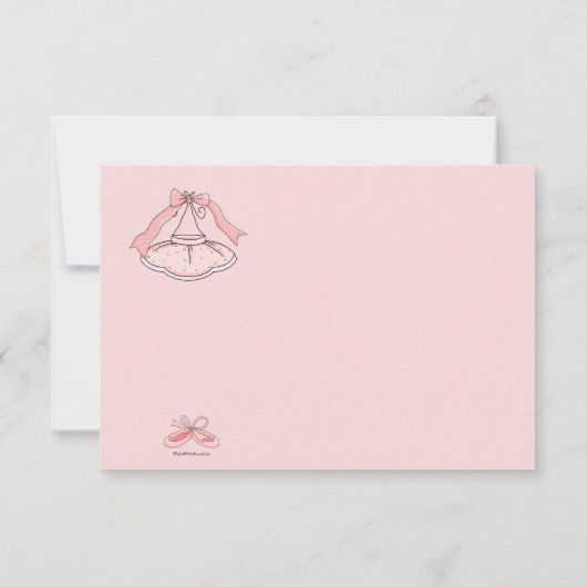 パーソナライズなピンクのチュチュはあなた/Notecardを感謝していしています ノートカード (裏面)