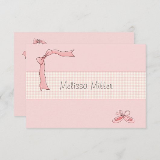 パーソナライズなピンクのチュチュはあなた/Notecardを感謝していしています ノートカード (正面/裏面)
