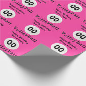 パーソナライズなピンクのバレーボールの包装紙 ラッピングペーパー (角)