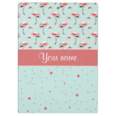 パーソナライズなピンクのフラミンゴの水玉模様 クリップボード (裏面)