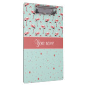 パーソナライズなピンクのフラミンゴの水玉模様 クリップボード (右)