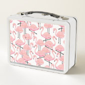 パーソナライズなピンクのフラミンゴ メタルランチボックス (裏面)