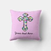 パーソナライズなピンクの十字 クッション (裏面)