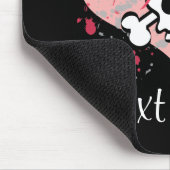 パーソナライズなピンクの弓スカルのマウスパッド マウスパッド (コーナー)