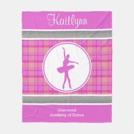 パーソナライズなピンクの恋人の格子縞のダンサー フリースブランケット