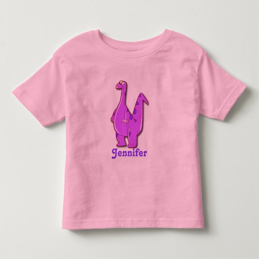 パーソナライズなピンクの恐竜 トドラーTシャツ (正面)