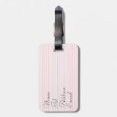 パーソナライズなピンクの桜の荷物のラベル ラゲッジタグ (裏面縦)