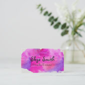 パーソナライズなピンクの水彩画の名刺 名刺 (スタンド正面)