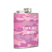 パーソナライズなピンクの軍隊のカムフラージュの飲み物のフラスコ フラスク (右)