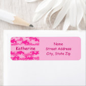 パーソナライズなピンクの迷彩柄のカムフラージュの名前 ラベル (インサイチュ)