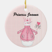 パーソナライズなピンクの雪のプリンセスのオーナメント セラミックオーナメント (裏面)