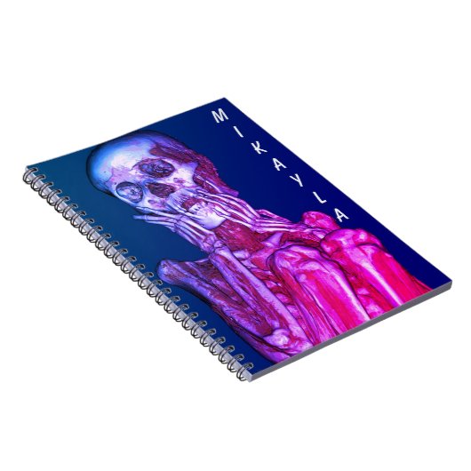 パーソナライズなピンクの骨組レントゲン写真術 ノートブック (右側)