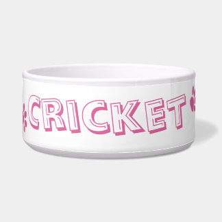 パーソナライズなピンクの"足は"ペットボウルを印刷します ボウル