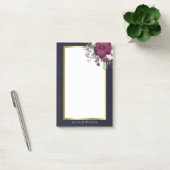 パーソナライズなピンク及び青い花柄 ポストイット (オフィス)