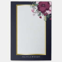 パーソナライズなピンク及び青い花柄 ポストイット