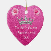 パーソナライズなピンク私達の小さいプリンセスのオーナメント セラミックオーナメント (右)