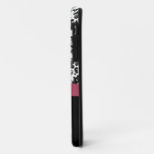 パーソナライズなピンク、黒く華美なダマスク織の箱 Case-Mate iPhoneケース (裏面/左)