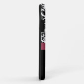 パーソナライズなピンク、黒く華美なダマスク織の箱 Case-Mate iPhoneケース (裏面/右)
