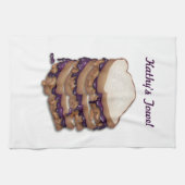 パーソナライズなピーナッツバターおよびゼリーサンドイッチ キッチンタオル (横)