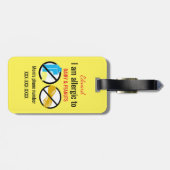 パーソナライズなピーナツおよび酪農場の子供にアレルギー ラゲッジタグ (裏面横)