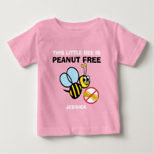 パーソナライズなピーナツかわいい自由な蜂の子供は食べ物を与えません ベビーTシャツ