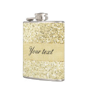 パーソナライズなファンシーでフェイクな金ゴールドのグリッター フラスク (左)