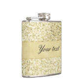 パーソナライズなファンシーでフェイクな金ゴールドのグリッター フラスク (右)