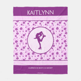 パーソナライズなフィギュアスケート選手のデキセドリン錠の花柄 フリースブランケット