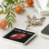 パーソナライズなフットボールのキーホルダー、グランジなヴィンテージ キーホルダー (側面)