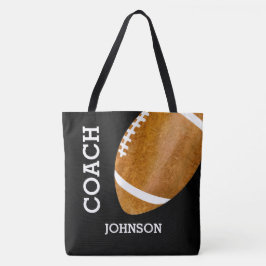 パーソナライズなフットボールのコーチのヴィンテージのレトロのフットボール トートバッグ