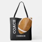 パーソナライズなフットボールのコーチのヴィンテージのレトロのフットボール トートバッグ (裏面)