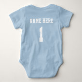 パーソナライズなフットボールのジャージーの一つの体のスーツ ベビーボディスーツ (裏面)