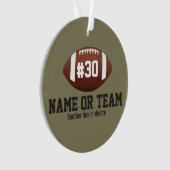 パーソナライズなフットボールのデザインの名前、数、チーム オーナメント (正面)