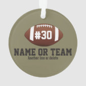 パーソナライズなフットボールのデザインの名前、数、チーム オーナメント (裏面)