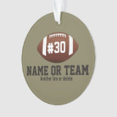 パーソナライズなフットボールのデザインの名前、数、チーム オーナメント (正面)