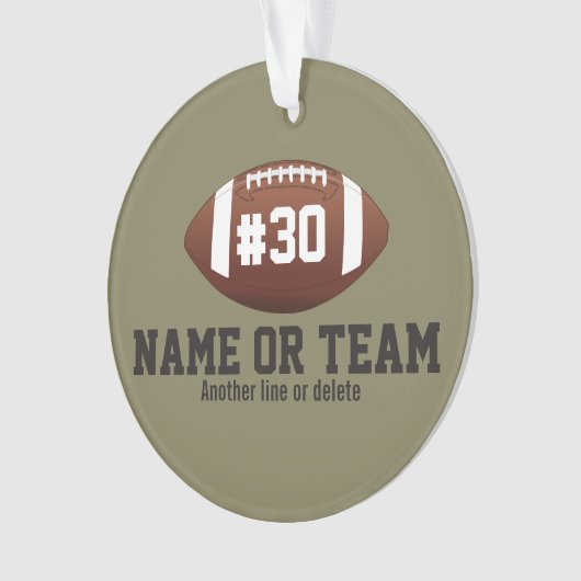 パーソナライズなフットボールのデザインの名前、数、チーム オーナメント (正面)