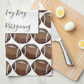 パーソナライズなフットボールの台所タオル キッチンタオル (四つ折り)