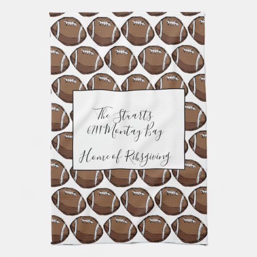 パーソナライズなフットボールの台所タオル キッチンタオル (縦)