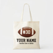 パーソナライズなフットボールの名前をカスタムする数 トートバッグ (正面)