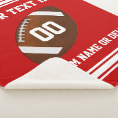 パーソナライズなフットボールの年長のギフト色、文字 シェルパブランケット (3/4)