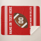 パーソナライズなフットボールの年長のギフト色、文字 シェルパブランケット (正面(横))