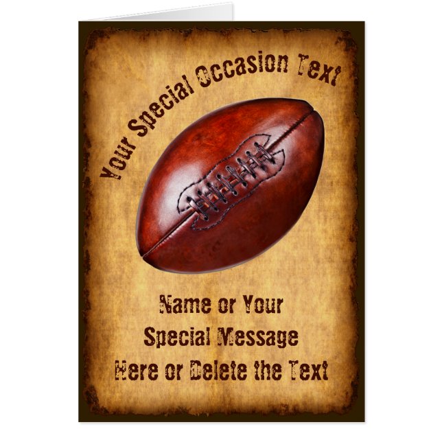 パーソナライズなフットボールの誕生日カードは、引き起こります (正面)